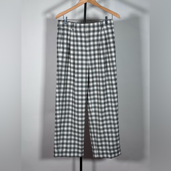 NWT JCrew Collection wide-leg essential pant in plaid Italian city wool blend - Picture 5 of 9